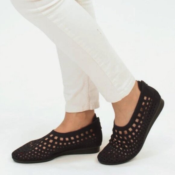 Arche Nirick Black Nubuck Suede Shoes Cutout Design Size 40/US 9 - Picture 1 of 9